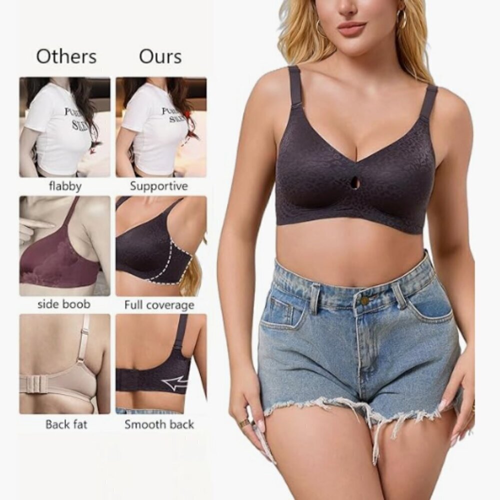 NWT Black Women's Seamless Bra Size Large - Picture 2 of 4